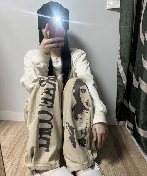 GRAVER（グレーバー）の「[ユニセックス]CORPGIRL コットンワイドパンツ（その他パンツ・レディース・Beige・MEDIUM/LARGE）」の7枚目の写真