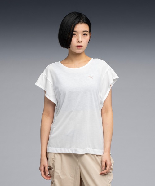 PUMA(プーマ)の「PUMA プーマ ウィメンズ ヨガ 半袖 Tシャツ(Tシャツ/カットソー・レディース・ピンク系その他5/ブラック/ホワイト・MEDIUM/SMALL/X-LARGE/LARGE)」の1枚目の写真