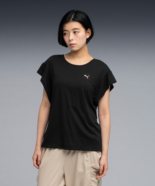 PUMA(プーマ)の「PUMA プーマ ウィメンズ ヨガ 半袖 Tシャツ(Tシャツ/カットソー・レディース・ピンク系その他5/ブラック/ホワイト・MEDIUM/SMALL/X-LARGE/LARGE)」の2枚目の写真