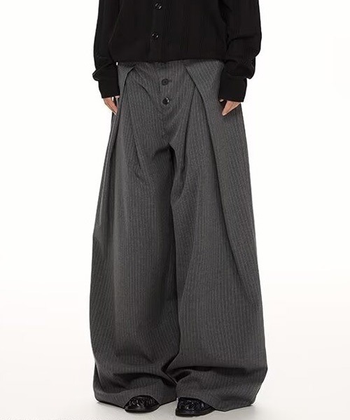 Ressaca(レサーカ)の「フロントボタンストライプスラックスパンツ(スラックス・メンズ・ブラック/グレー・L/M/XL)」の16枚目の写真