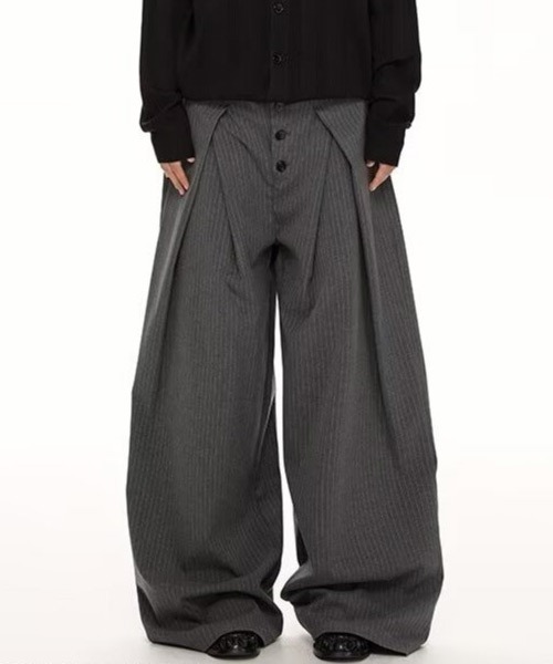 Ressaca(レサーカ)の「フロントボタンストライプスラックスパンツ(スラックス・メンズ・ブラック/グレー・L/M/XL)」の15枚目の写真