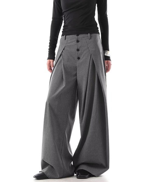 Ressaca(レサーカ)の「フロントボタンストライプスラックスパンツ(スラックス・メンズ・ブラック/グレー・L/M/XL)」の11枚目の写真