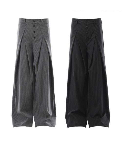 Ressaca(レサーカ)の「フロントボタンストライプスラックスパンツ(スラックス・メンズ・ブラック/グレー・L/M/XL)」の17枚目の写真