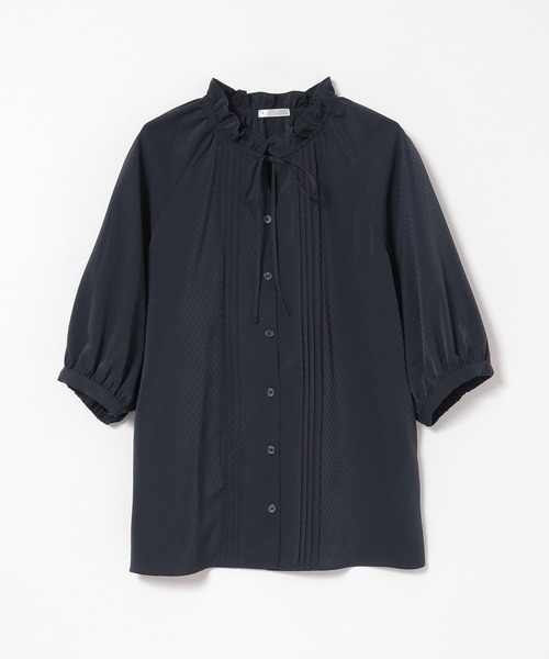GLACIER lusso(グラシアルッソ)の「6分袖フリルネックブラウス(シャツ/ブラウス・レディース・レッド/ダークベージュ/ネイビー/グレイッシュベージュ・L/LL/M/S)」の21枚目の写真