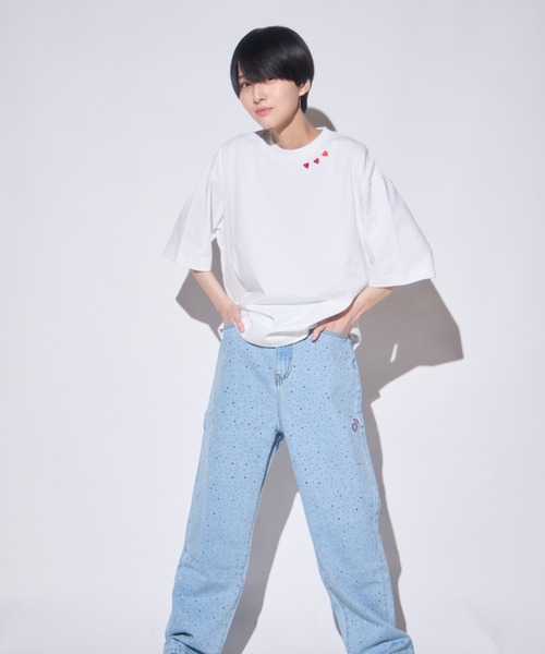 INTER FACTORY(インターファクトリー)の「あやせりんて ハート刺繍Tシャツ(Tシャツ/カットソー・レディース・ホワイト/ブラック・LARGE/SMALL/MEDIUM)」の13枚目の写真