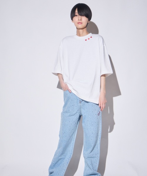 INTER FACTORY(インターファクトリー)の「あやせりんて ハート刺繍Tシャツ(Tシャツ/カットソー・レディース・ホワイト/ブラック・LARGE/SMALL/MEDIUM)」の14枚目の写真