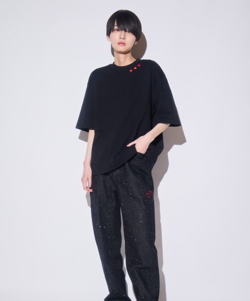 INTER FACTORY(インターファクトリー)の「あやせりんて ハート刺繍Tシャツ(Tシャツ/カットソー・レディース・ホワイト/ブラック・LARGE/SMALL/MEDIUM)」の19枚目の写真