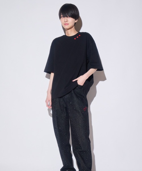 INTER FACTORY(インターファクトリー)の「あやせりんて ハート刺繍Tシャツ(Tシャツ/カットソー・レディース・ホワイト/ブラック・LARGE/SMALL/MEDIUM)」の20枚目の写真