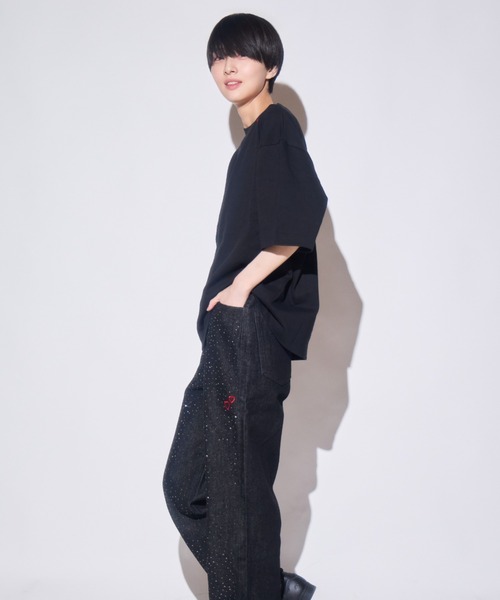 INTER FACTORY(インターファクトリー)の「あやせりんて ハート刺繍Tシャツ(Tシャツ/カットソー・レディース・ホワイト/ブラック・LARGE/SMALL/MEDIUM)」の22枚目の写真