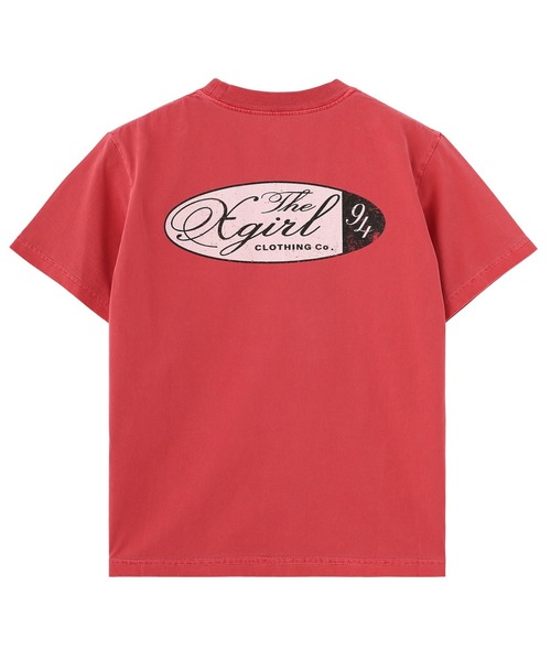 X-girl(エックスガール)の「FADED OVAL LOGO S/S TEE(Tシャツ/カットソー・レディース・ブラック/レッド/ベージュ・S/M/L)」の3枚目の写真