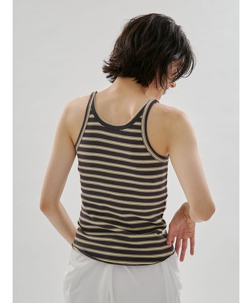 emmi(エミ)の「カップインボーダータンクトップ(タンクトップ・レディース・アイボリー/チャコールグレー・F)」の10枚目の写真