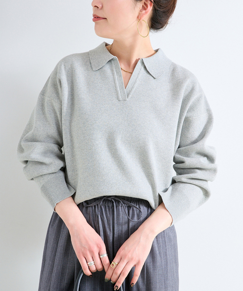 手洗い可 / 襟付きスキッパーニット（ニット/セーター）｜B.C STOCK
