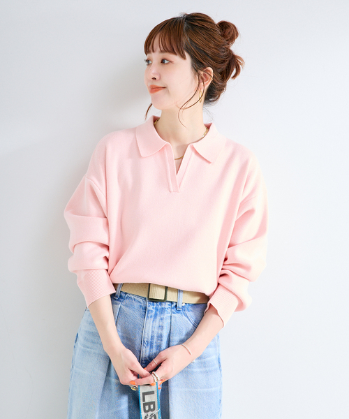 手洗い可 / 襟付きスキッパーニット（ニット/セーター）｜B.C STOCK