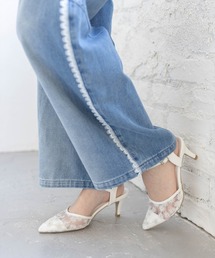 clear | フラワーメッシュミュール(パンプス)