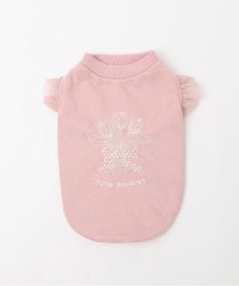 moncheri（モンシェリ）の「ショルダーチュールフリルチューリップ刺繍トップス（ペットウェア）」
