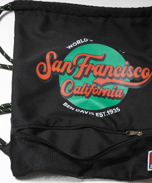 BEN DAVIS（ベンデイビス）の「PRINT GRAPHIC NAPSACK（バックパック/リュック・メンズ・ホワイト/ブラック・FREE）」の4枚目の写真