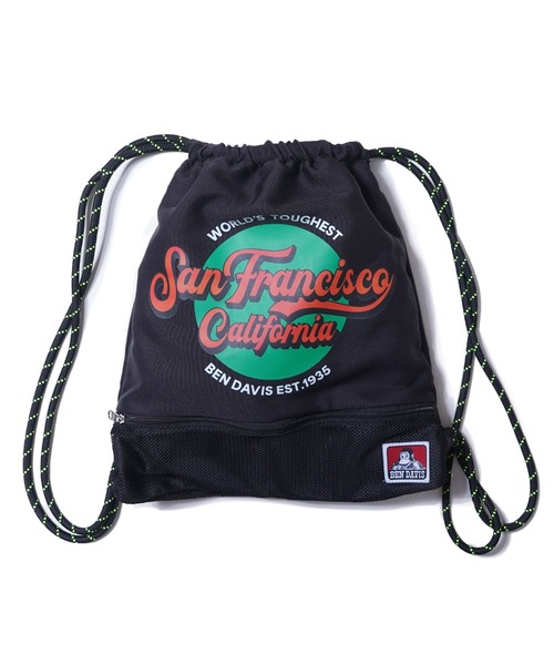 BEN DAVIS（ベンデイビス）の「PRINT GRAPHIC NAPSACK（バックパック/リュック・メンズ・ホワイト/ブラック・FREE）」の5枚目の写真