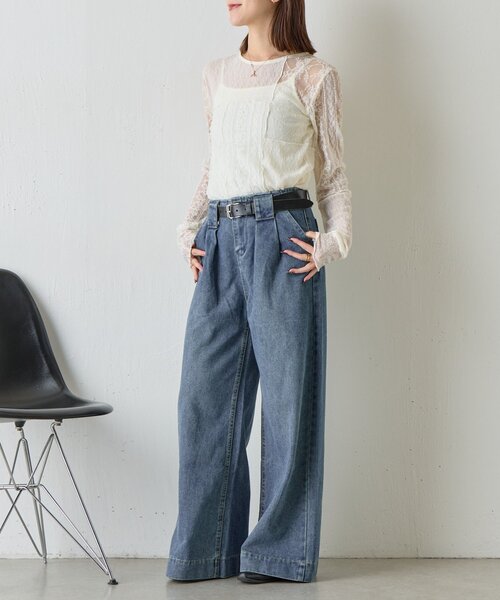 goocy（グーシー）の「レースパッチワークトップス（Tシャツ/カットソー・レディース・ブラック/アイボリー・FREE）」の8枚目の写真