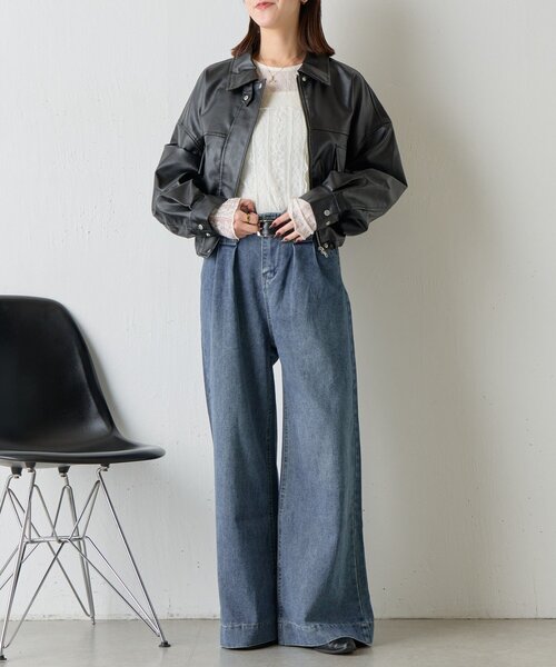 goocy（グーシー）の「レースパッチワークトップス（Tシャツ/カットソー・レディース・ブラック/アイボリー・FREE）」の10枚目の写真