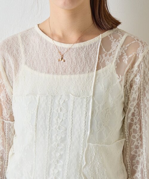 goocy（グーシー）の「レースパッチワークトップス（Tシャツ/カットソー・レディース・ブラック/アイボリー・FREE）」の16枚目の写真
