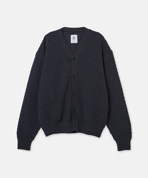 SEAGREEN(シーグリーン)の「SEAGREEN(シーグリーン) PAPER WAFFLE CARDIGAN(カーディガン/ボレロ・メンズ・ホワイト/ネイビー・2/3)」の1枚目の写真