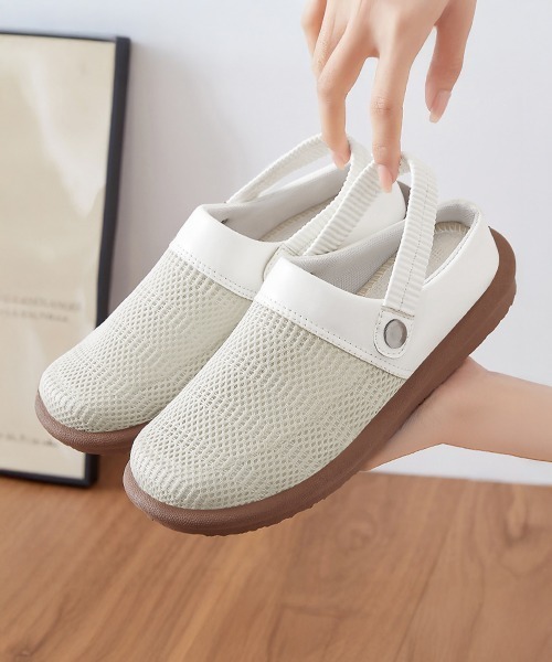Miniministore(ミニミニストア)の「サボサンダル レディース メッシュ 夏(サンダル・レディース・ブラック/ホワイト/ベージュ・23.0cm/23.5cm/24.0cm/24.5cm/25.0cm/25.5cm)」の1枚目の写真