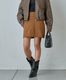 earthy（アーシー）の「スエード切替ショートスカート（スカート）」