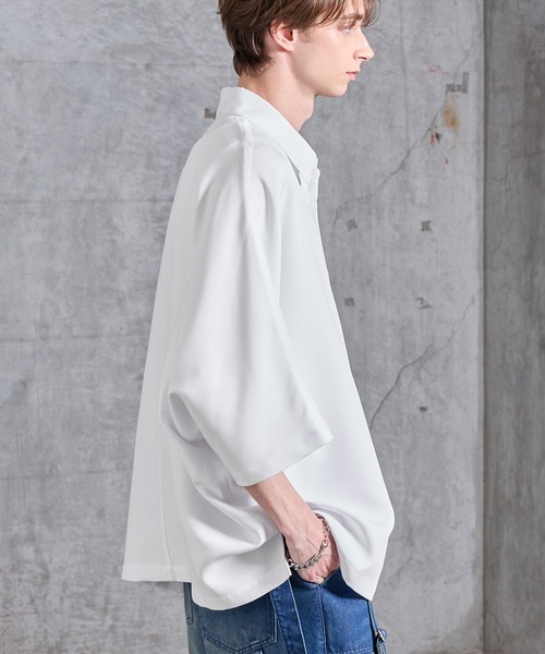 SERACE(セラス)の「【SERACE】Drape stretch loose short sleeve dolman shirt / ドレープストレッチルーズ半袖ドルマンシャツ(シャツ/ブラウス・メンズ・グレー/ブラック/ホワイト・S/M/L)」の7枚目の写真