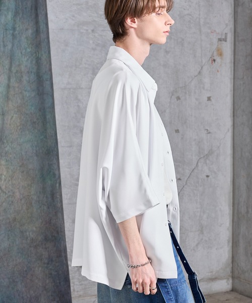 SERACE(セラス)の「【SERACE】Drape stretch loose short sleeve dolman shirt / ドレープストレッチルーズ半袖ドルマンシャツ(シャツ/ブラウス・メンズ・グレー/ブラック/ホワイト・S/M/L)」の11枚目の写真