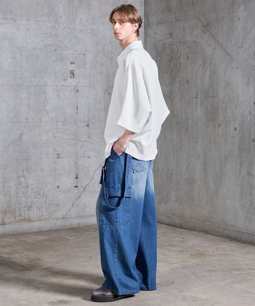 SERACE(セラス)の「【SERACE】Drape stretch loose short sleeve dolman shirt / ドレープストレッチルーズ半袖ドルマンシャツ(シャツ/ブラウス・メンズ・グレー/ブラック/ホワイト・S/M/L)」の17枚目の写真