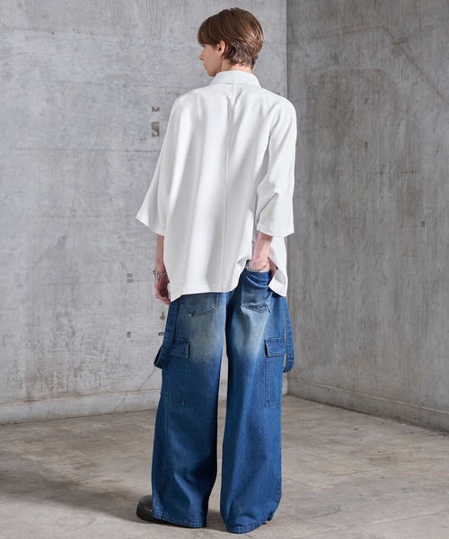 SERACE(セラス)の「【SERACE】Drape stretch loose short sleeve dolman shirt / ドレープストレッチルーズ半袖ドルマンシャツ(シャツ/ブラウス・メンズ・グレー/ブラック/ホワイト・S/M/L)」の18枚目の写真
