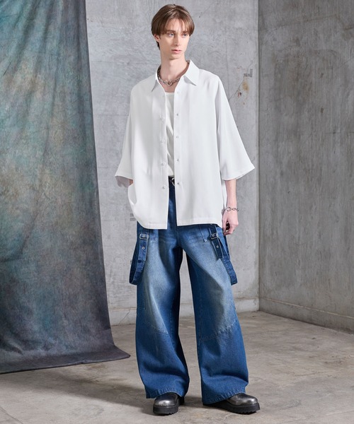 SERACE(セラス)の「【SERACE】Drape stretch loose short sleeve dolman shirt / ドレープストレッチルーズ半袖ドルマンシャツ(シャツ/ブラウス・メンズ・グレー/ブラック/ホワイト・S/M/L)」の20枚目の写真