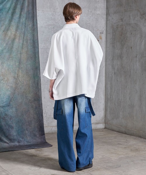 SERACE(セラス)の「【SERACE】Drape stretch loose short sleeve dolman shirt / ドレープストレッチルーズ半袖ドルマンシャツ(シャツ/ブラウス・メンズ・グレー/ブラック/ホワイト・S/M/L)」の22枚目の写真