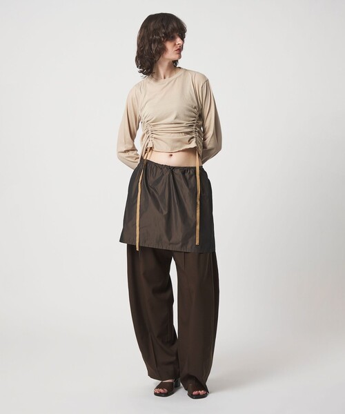 6（ロク）の「＜6(ROKU)＞ポリエステル タイト ミニスカート（スカート・レディース・グレー系/ブラウン系・38/36）」の6枚目の写真