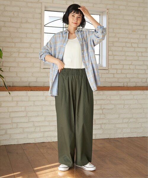LBC（エルビーシー）の「コットンギャザーワイドパンツ（その他パンツ・レディース・チャコール/カーキ/ベージュ・M/L）」の22枚目の写真