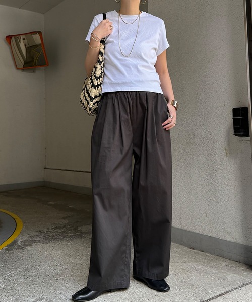 LBC（エルビーシー）の「コットンギャザーワイドパンツ（その他パンツ・レディース・チャコール/カーキ/ベージュ・M/L）」の10枚目の写真