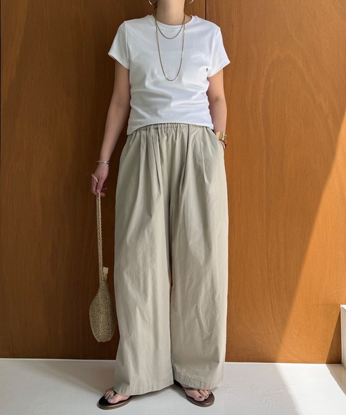 LBC（エルビーシー）の「コットンギャザーワイドパンツ（その他パンツ・レディース・チャコール/カーキ/ベージュ・M/L）」の12枚目の写真