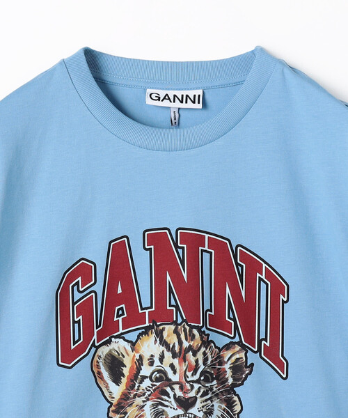 GANNI（ガニー）の「GANNI/ガニー Basic Jersey Tiger Relaxed T-shirt / T4007 / フロントプリント 半袖Tシャツ（Tシャツ/カットソー・レディース・サックスブルー・SMALL）」の3枚目の写真