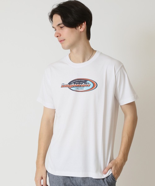 ARCADE（アーケード）の「サーフプリント クルーネック半袖Tシャツ　PRIMAL POINT（Tシャツ/カットソー・メンズ・ブラック系1/ブラック系3/ブルー系3/ホワイト系1/ホワイト系2/ホワイト系3/ブラック系2/イエロー系2/ピンク系1・M/L/LL）」の3枚目の写真