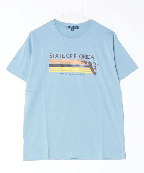 ARCADE（アーケード）の「サーフプリント クルーネック半袖Tシャツ　PRIMAL POINT（Tシャツ/カットソー・メンズ・ブラック系1/ブラック系3/ブルー系3/ホワイト系1/ホワイト系2/ホワイト系3/ブラック系2/イエロー系2/ピンク系1・M/L/LL）」の17枚目の写真