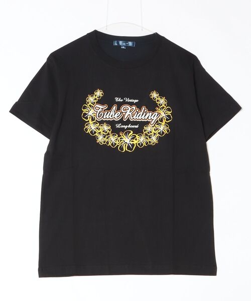 ARCADE（アーケード）の「サーフプリント クルーネック半袖Tシャツ　PRIMAL POINT（Tシャツ/カットソー・メンズ・ブラック系1/ブラック系3/ブルー系3/ホワイト系1/ホワイト系2/ホワイト系3/ブラック系2/イエロー系2/ピンク系1・M/L/LL）」の21枚目の写真