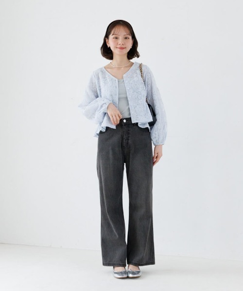 flower(フラワー)の「ブロッサムシアートップ(シャツ/ブラウス・レディース・ホワイト/ピンク/ブルー・FREE)」の8枚目の写真