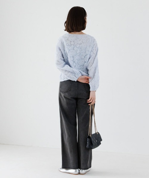 flower(フラワー)の「ブロッサムシアートップ(シャツ/ブラウス・レディース・ホワイト/ピンク/ブルー・FREE)」の10枚目の写真