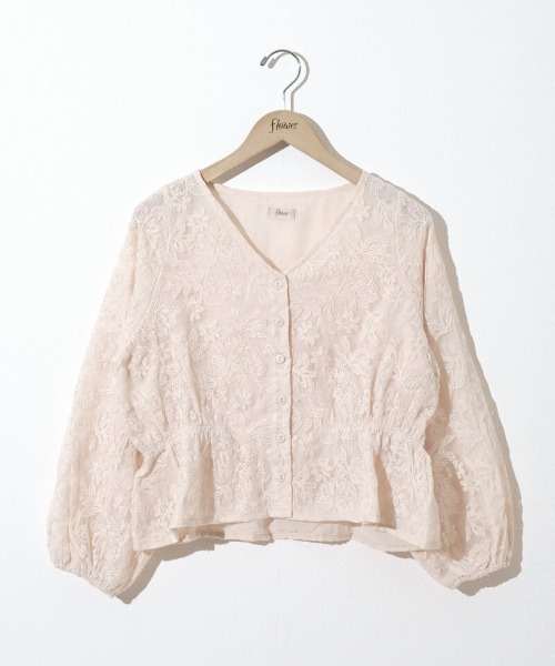 flower(フラワー)の「ブロッサムシアートップ(シャツ/ブラウス・レディース・ホワイト/ピンク/ブルー・FREE)」の22枚目の写真