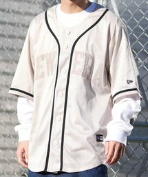 NEW ERA/ニューエラ 半袖 ベースボールシャツ メンズ MESH BASEBALL SHIRT 14856730/14856731