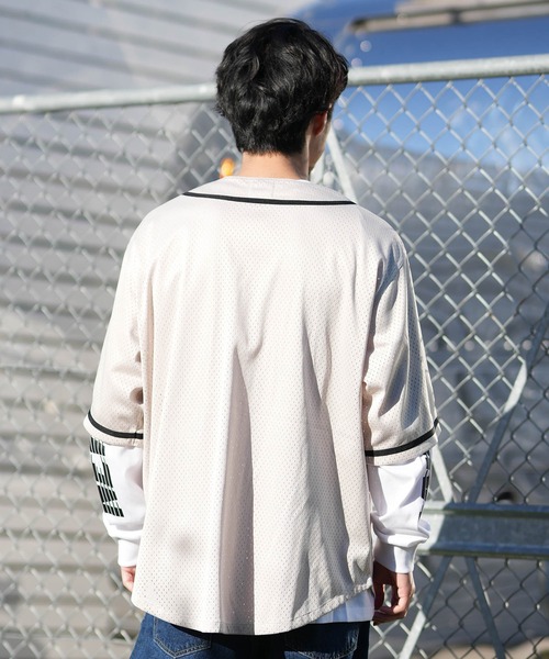 NEW ERA(ニューエラ)の「NEW ERA/ニューエラ 半袖 ベースボールシャツ メンズ MESH BASEBALL SHIRT 14856730/14856731(シャツ/ブラウス・メンズ・ストーン/ブラック・M/L/XL/XXL)」の5枚目の写真