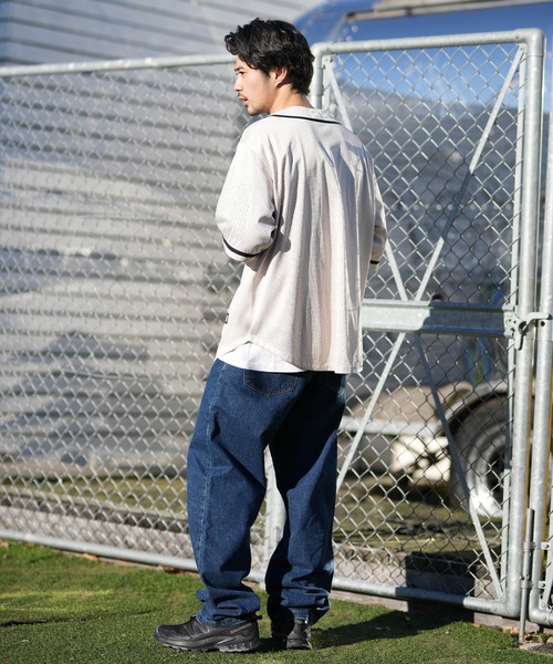 NEW ERA(ニューエラ)の「NEW ERA/ニューエラ 半袖 ベースボールシャツ メンズ MESH BASEBALL SHIRT 14856730/14856731(シャツ/ブラウス・メンズ・ストーン/ブラック・M/L/XL/XXL)」の8枚目の写真