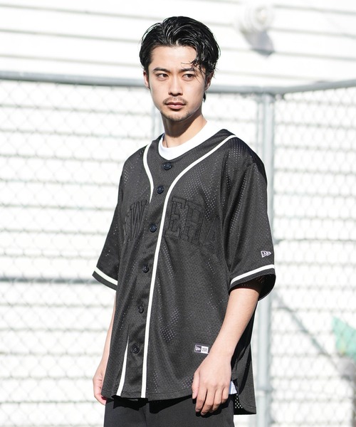NEW ERA(ニューエラ)の「NEW ERA/ニューエラ 半袖 ベースボールシャツ メンズ MESH BASEBALL SHIRT 14856730/14856731(シャツ/ブラウス・メンズ・ストーン/ブラック・M/L/XL/XXL)」の14枚目の写真