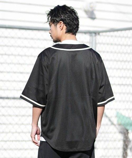 NEW ERA(ニューエラ)の「NEW ERA/ニューエラ 半袖 ベースボールシャツ メンズ MESH BASEBALL SHIRT 14856730/14856731(シャツ/ブラウス・メンズ・ストーン/ブラック・M/L/XL/XXL)」の15枚目の写真