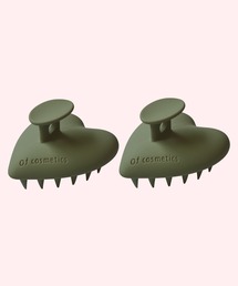 Of cosmetics（オブコスメティックス）の「ヘッドスパブラシフィット　ダークオリーブ（２つ入り）（ヘアブラシ）」